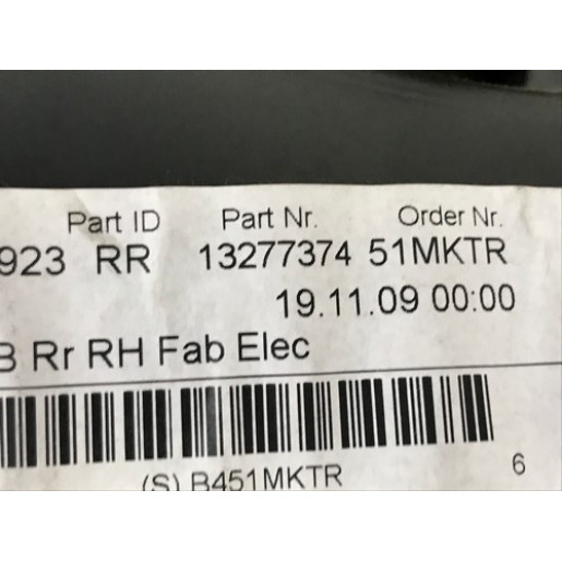 Карта задніх правих дверей Opel Insignia HB 2008-2017 13277374